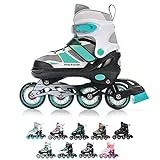 meteor Rox sichere verstellbare Kinder Inline‑Skates – Inliner für Mädchen Jungen – ABEC‑7 Carbonlager PU‑Räder 72 mm 80 A Aluminiumrahmen – Größen S 30‑33 M 34‑37 L 38‑41
