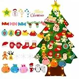 Filz Weihnachtsbaum - 4ft DIY Vlies Weihnachtsschmuck Baum mit 32pcs abnehmbaren Schneemann Süßigkeiten Weih Neujahrswände Make-up