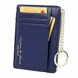 Cynure Damen 8 Karten Schmal Minimalistischer Kartenhalter Hüllen Kartenetui Portemonnaie Schlüsselanhänger Front Tasche Geldbörse Mini Kreditkarten Etuis, Navy blau