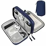PAPOEEA Kabeltasche Elektronische Tasche Organizer Universal Kabelorganizer Tasche, Reisekabel Organizer Doppelschicht Reise Elektronik Zubehör Tasche für USB Ladekabel Powerbank Blau