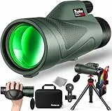 Pankoo Monokular für Erwachsene, 12 x 60, Hochleistung, Monokular-Teleskop für Wildtiere, Vogelbeobachtung, Jagd, Camping, Reisen, Sekenery mit Smartphone-Halterung und Stativ