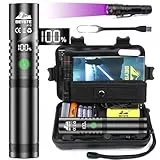 BEYSTE Taschenlampe LED Aufladbar, LED Taschenlampe Extrem Hell 1000000 Lumen, Taktische Taschenlampe USB, Starke Taschenlampe mit Holster, Sehr Helle Taschenlampe Batteriebetrieben für Outdoor