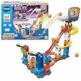 VTech Marble Rush Basket, Bauspielzeug und Murmelbahn, rotierende Katapulten, 41 Teile, 6 Kugeln, Geschenk für Kinder ab 4 Jahren, ESP-Version