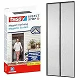 tesa INSECT STOP Magnetvorhang - selbstschließend - Insektenschutzvorhang mit Magneten für Balkon- und Terrassentüren - zur einfachen Montage ohne Bohren - 2,2 m x 1,0 m