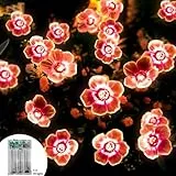 Vaileal Kirschblüten Lichterkette 5M 50LEDs: LED Bunt Lichterkette Blumen, dekorative Lichter für Innen und Außen, Micro Lichterkette für Diwali Garten Bäume, Geschenke für Frauen Mädchen