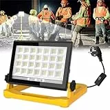 LED Baustrahler, T-SUN 60W 6000K Arbeitsleuchte mit 3 Modi, LED Arbeitsleuchte mit Stecker, IP66 Wasserdicht Baustrahler LED mit 4M Kabel, Tragbar Baustrahler für Werkstatt oder Baustelle,Garage