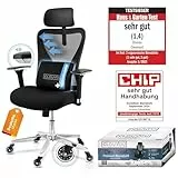 CLOUVOU CleverSeat Bürostuhl Ergonomisch [TESTSIEGER] Schreibtischstuhl 100% individuell einstellbar | Büro Stuhl & Gaming Stuhl | Computerstuhl Home Office Chair Ergonomic | Drehstuhl 150 kg