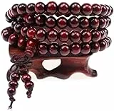 Mala-Gebetskette aus Naturholz, 108 Perlen, 8 mm, 4 Kreise, Geschenk für Sie oder Ihn, praktischer Griff, 1 Stück