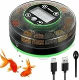 Petbank Futterautomat Aquarium Wiederaufladbare Fischfutterspender mit Timer Futterspender für Aquarien mit USB-Kabel LCD-Anzeige Fisch Futterautomaten für Aquarium Fischtank