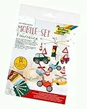 folia 22879 - Mobile Set Fahrzeuge zum Selbermachen, mit 14 Teilen, Anleitung und Schnittmusterbogen - Komplettset zur Erstellung eines Mobiles