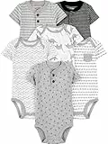 Simple Joys by Carter's Baby-Jungen Short Sleeve Bodysuit Body, Mehrfarbig/Anker/Dinosaurier/Streifen/Wal, 0 Monate (6er Pack)