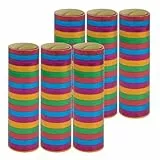 Idena 30554 - Metallic Luftschlangen, 6 Rollen mit je 18 Abrissen, aus FSC-zertifiziertem Papier, als Party Deko oder zum Geburtstag