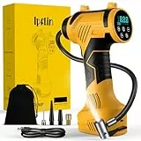 Elektrische Auto Luftpumpe Akku Fahrradpumpe - Tragbare Luftpumpe Fahrrad 150PSI - 22L/min Akku Kompressor mit LED-Anzeige/Licht - 4 Voreingestellte Modi für Auto/Fahrrad/Motorrad/Ball