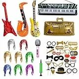 41 Stück Foto Requisiten Fotobox Accessoires Fotobox Requisiten Party Deko für Hochzeit, Halloween, Weihnachten, Tischdeko Geburtstag, Karneval, Silvester Deko, Party Dekoration Zubehör (A)