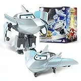 Super Wings Transformations-Flugzeug Supercharged Traver, ca. 12,7 cm große Spiel-Figur für Kinder, Spielzeug-Flugzeug und Roboterfigur für 3+ Jahre Alten Jungen Mädchen, Silver