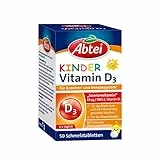 Abtei Kinder Vitamin D3 - für das Knochen- und Immunsystem von Kindern - Glutenfrei, laktosefrei, für Vegetarier geeignet - Mit Zitronengeschmack - 50 Schmelztabletten