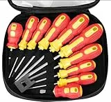 11Pcs Schraubendreher Set mit Magnetisch Spitze, 5 Größen Chrom-Vanadium-Stahl Schraubendreher Schraubenzieher Satz Rutschfest inkl. 5x Schlitz & 5x PH Schraubendreher mit Werkzeugtasche