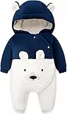 JiAmy Baby Winter Schneeanzug, Kleinkind Mädchen Jungen Warm Fleece Overall Fleece Strampler Mädchen Jungen Warm Outfits 0-3 Monate