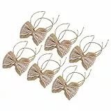 Sackleinen-Schleifendekorationen, Dekorative Party-Bastelarbeiten, Schleifen, Hochzeit, Weihnachten, Landhausstil, 6 Stück, Ornament, Spitzenornamente, Dekorative Dekoartikel