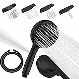 Sparkpod Hochdruck-Duschkopf mit 10 Einstellungen – luxuriöser 5-Zoll-Handbrausekopf mit hohem Durchfluss, inklusive hochwertigem Edelstahlschlauch (Mitternachtsschwarz matt)