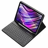 aMZCaSE Tastatur Hülle für iPad Air 11 Zoll 2026 2025 2024 (M4/M3/M2),Air 5 und 4 Gen 10,9' 2022/2020,Pro 11' 1/2/3/4 Gen,Magnetisch Abnehmbare Tastatur hülle mit Stifthalter mit Stifthalte (Schwarz)