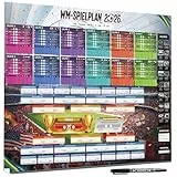 AhfuLife Fußball Spielplan 2026 Poster für Deko WM - Groß Fussball Planer 100 x 70cm - Enthält 48 Mannschaften Gruppen Knockout und Finale alle Ergebnisse der Spiele (Deutsch, CEST)