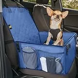 HELDENWERK Extra Stabiler Hunde Autositz -Verstärkte Wände und 5 Gurte - Wasserdichter Hundeautositz für Rück- und Vordersitz (Blau, Standardgröße)