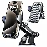 VANMASS Handyhalterung Auto 2025 neuste Version Handy Halterung Auto 4 in 1 Lüftung & Saugnapf Handyhalter 100% Kratzschutz Smartphone Halterung für iPhone 16 Samsung S24 Huawei Xiaomi LG usw