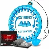 Active 100 Smart Hula Hoop, Gewichteter Hula Hoop, Verstellbarer Fitness-Übungs-Hula-Hoop, 27 abnehmbare Knoten/Glieder, Blau