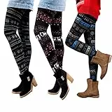 Libella 3er Set Winterleggings Skinny Thermoleggings Laufhose Norweger mit Weihnachtsmotiven Teddy-Innenfleece Frauen/Mädchen 4145A+4145B+4145F