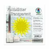 URSUS 2506112 Faltblätter aus gelbem Transparentpapier ca. 14 x 14 cm 42 g/m² 100 Blatt zum Falten von transparent schimmernden Figuren bunt 5 Blöcke