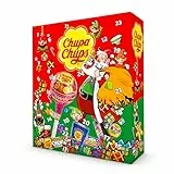 Chupa Chups XXL Adventskalender 2025, 24 Türchen mit einem Mix aus verschiedenen Lutscher- & Kaugummi-Sorten, Süßigkeiten Weihnachtskalender, 1x614g