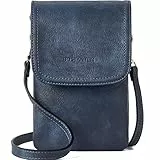 BOSTANTEN Klein Handytasche zum Umhängen, PU Leder Handy Umhängetasche Damen, Handytasche mit Geldbörse zum Umhängen, handtasche damen umhängetasche für Designer Blau