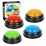 AVCXEC Buzzer mit Sound und Licht, 4 Stück Buzzer für Kinder, Antwort Buzzer für Unterricht mit Klassenzimmer, Game Show Buzzer Spielzeug, für Schule und zu Hause, Mehrfarbig