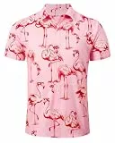 RAISEVERN Unisex Herren Hawaiian Eagle Shirt Button Down T-Shirts Tropische Kurzarm