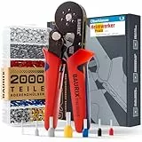 BAURIX® Crimpzange mit 2000 Aderendhülsen Set – Sechskant Aderendhülsenzange selbsteinstellend 0,25–6 mm² – Elektriker Werkzeug für zuverlässige Kabelverbindungen – THESEUS (6-Kant)