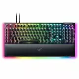 Razer BlackWidow V4 Pro (Green Switch) - Mechanische Gaming-Tastatur (Klickende Mechanische Switches, Befehlsrad und 8 Makro-Tasten, Multifunktionsrolle, Handballenauflage) QWERTZ DE-Layout | Schwarz