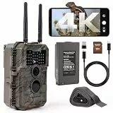 GardePro E6 2.0 Pro 4K Wildkamera WLAN mit 7800mAh Akku und 64GB SD Karte, 64MP Wildkamera mit Handyübertragung App, Wildtierkamera mit Bewegungsmelder Nachtsicht, 0,2s Schnelle Trigger, IP66