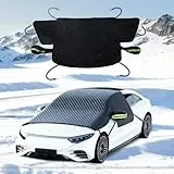 Frontscheibenabdeckung Winter, 2025er Version Windschutzscheibenabdeckung Auto mit 6 Riemen, wasserdichte & EIS Schnee Auto Scheibenschutz Abdeckung mit Reflektorstreifen für Pkw, SUV