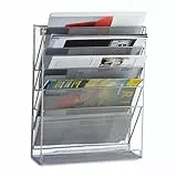 Relaxdays Zeitschriften Wandhalter, Metall, Silber, 10.5 x 32.5 x 40.5 cm