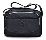 tuokener Crossbody Tasche Damen Schultertaschen Umhängetaschen Wasser-Beständige mit Multi Pocket (Schwarz)