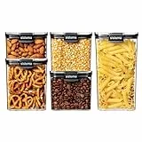 Sistema Ultra luftdichte Frischhaltedosen Quadratisch | Vorratsdosen in verschiedenen Größen | Stapelbar | Verschlussclips | BPA-frei | Transparent mit schwarzen Akzenten | 5 Stück