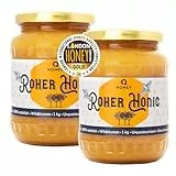 Reiner, Roher Wildblumenhonig Set – 100% natürlich, aus Europa, Gewinner der Goldmedaille der London Honey Awards 2025, ungefiltert, nicht erwärmt, ohne Zucker, 2 kg