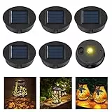 Gobesty Solarleuchten Ersatzteile, 6 Stück Solarleuchten Ersatz Top mit LED, Wasserdicht Solar Ersatzdeckel 8CM, Solarleuchten Solarpanel Ersatzteil, Solarleuchte Ersatz für Solar Garten Laterne DIY