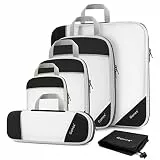 Compression Packing Cube 6-teilig, Gonex robust & langlebig | Verpackungswürfel, Packtaschen, Kleidertasche, Koffer-Organizer, Aufbewahrungstasche - Schwarz