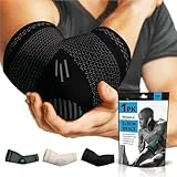 POWERLIX Ellenbogenbandage 1 Stücke, Kompression Ellenbogen Bandage für Damen & Herren, für Tennisarm, Golferarm, Sport, Arthritis, Sehnenentzündung, Gelenkschmerzen, Schwarz, L