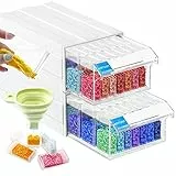ARTDOT 5D Diamond Painting Zubehör Boxen, 70 Stück Diamant Painting Aufbewahrungsbox mit Koffer Trichter Stickers