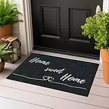 Majo Lifestyle und Home® Fußmatte rutschfest waschbar Flur-Matte dünne Haustür-Matte, Schmutzfangmatte für innen und außen, Fussabtreter Eingangsbereich (ANTHRAZIT Home Sweet Home, 40x60 cm)
