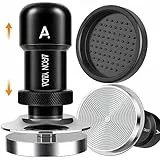 AronYada Kaffee Tamper 51mm mit Base Ripple,51mm Tamper mit Doppelte Feder 30lbs Anpressdruck,304 Edelstahl Base kaffeestampfer für Siebträger 51mm
