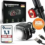 MIVELO Cube PRO Fahrradlicht Set mit Bremsfunktion StVZO zugelassen Fahrradbeleuchtung USB-aufladbar & 100% wasserdicht LED Fahrrad Licht vorne & hinten Rücklicht, Fahrradbeleuchtung